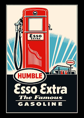 Vintage Esso Extra Gasoline Poster