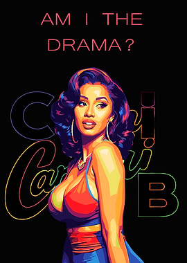 Cardi B Pop Art Portrait