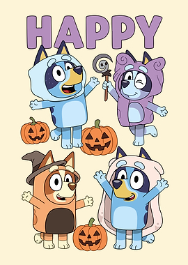 Bluey Characters in Halloween Costumes