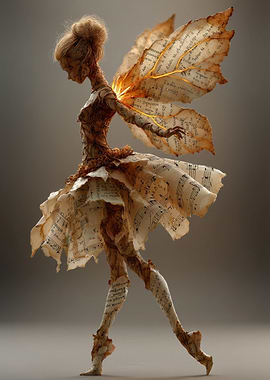 Fairy made of sheet music