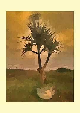 Stylized Tree in a Field