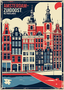 Amsterdam ZuidOost Vintage Poster
