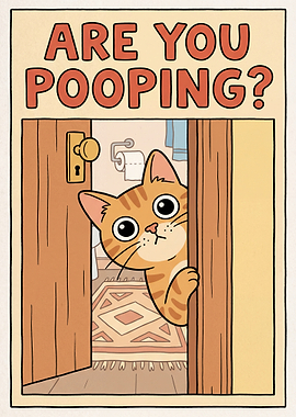 Cat Peeking into Bathroom