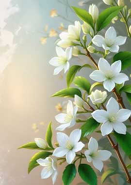 Delicate White Jasmine Flowers