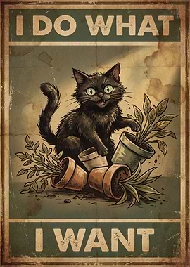 Black Cat 'I Do What I Want' Poster