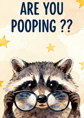 Funny Raccoon Wearing Glasses