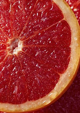 Close-up of a Grapefruit Slice