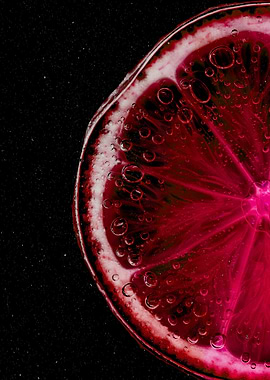 Close-up of a Red Citrus Slice