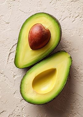 Fresh Avocado Halves on Textured Background