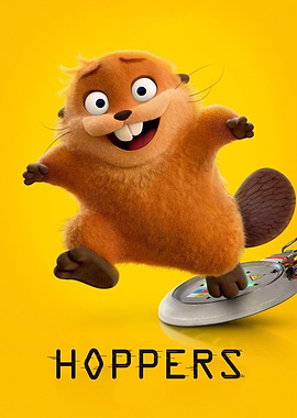 Hopper the Beaver on a Hoverboard