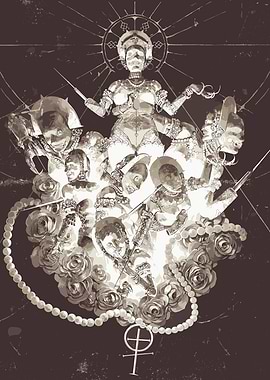 Gothic Floral Figure with Pearls