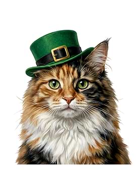 Cat Wearing a St. Patrick's Day Hat