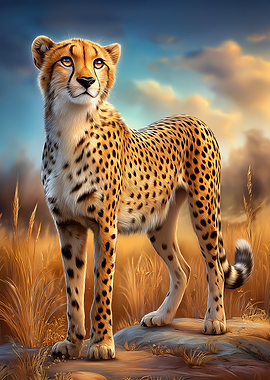 Cheetah in a Savanna Landscape