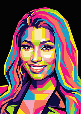 Colorful Pop Art Portrait of Nicki Minaj