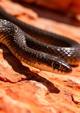Close-up of a snake on rocks