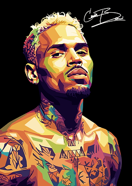 Chris Brown Pop Art Portrait