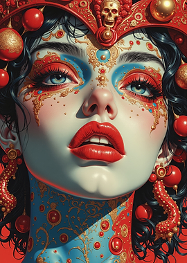 Ornate Skull Masked Woman