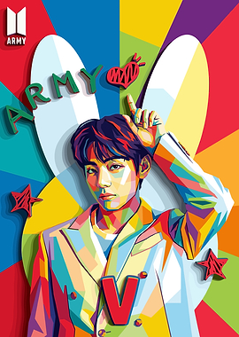BTS V Pop Art Portrait