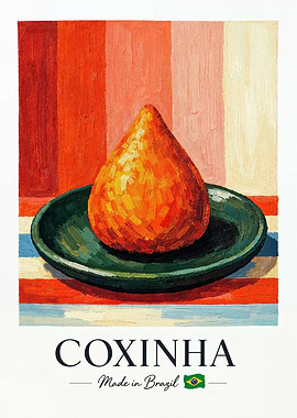 Minimalist Coxinha Brazilian Cuisine Poster