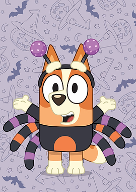 Bluey as a Spider for Halloween