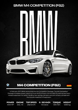 BMW M4 Competition F82 Poster