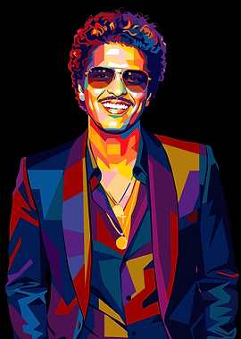 Bruno Mars Pop Art Portrait