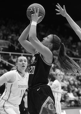 Basketball player shooting a jump shot