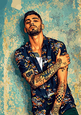 Zayn Malik Portrait with Tattoos