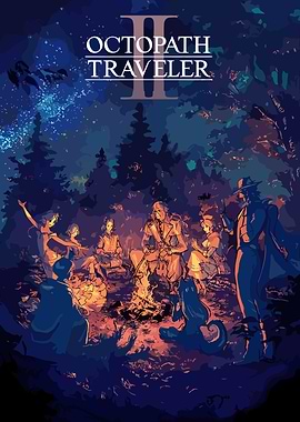 Octopath Traveler II Characters Around Campfire
