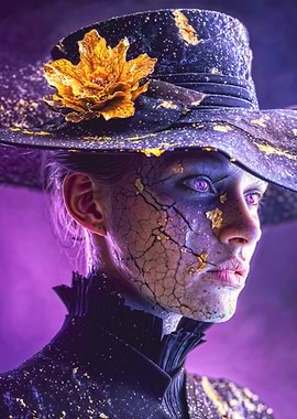 Mysterious Golden Witch Digital Portrait