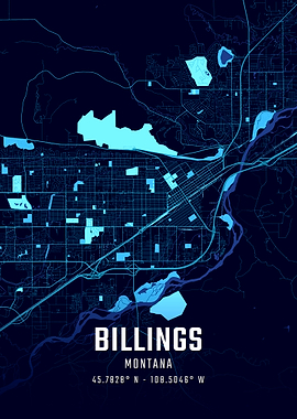 Billings Montana Midnight City Map