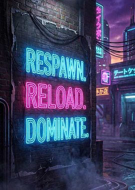 Respawn Reload Dominate Neon Sign