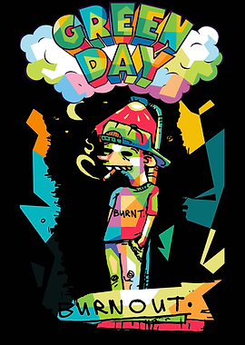 Green Day Burnout Pop Art