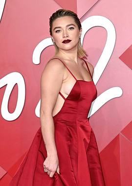 Florence Pugh in Red Gown