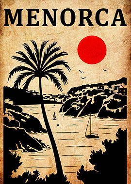 Menorca Vintage Travel Poster