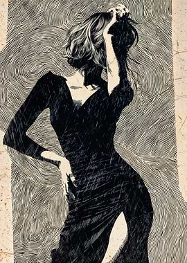 Abstract Fashion Woman Line Art