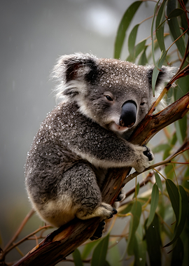 Koala in the Rain
