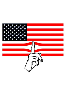 American Flag Shushing Gesture