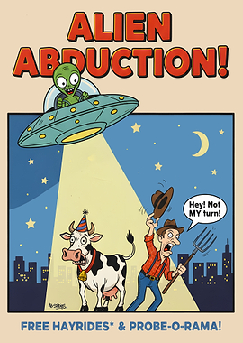 Alien Abduction Funny Poster