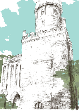 Sketch of a Stone Tower and Sky