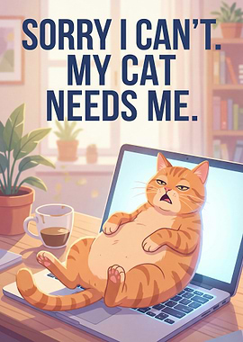 Funny Cat Blocking Laptop