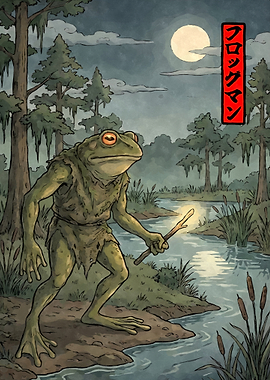 Cryptid Loveland Frogman Ukiyo-e