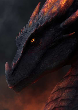 Fiery Dragon Head Close-up