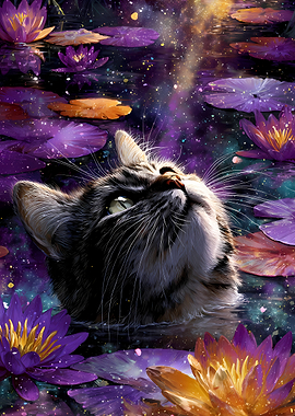 Cat in a Cosmic Pond