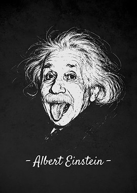 Albert Einstein Portrait with Tongue Out