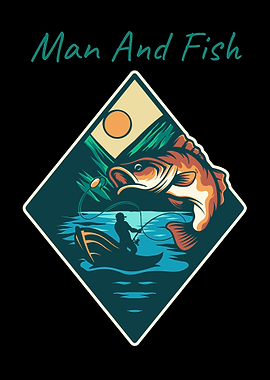 Man Fishing for a Large Bass