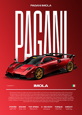 Pagani Imola Supercar Car Poster