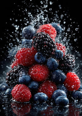 Berries and Water Splash
