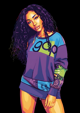 Woman in Colorful Gap Sweatshirt