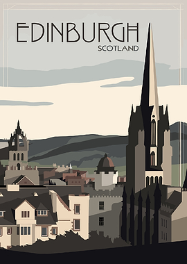 Edinburgh Scotland Vintage Poster